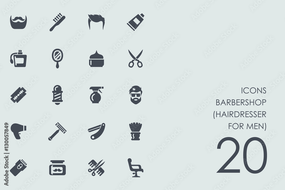 Set of barbershop (hairdresser for men) icons Set of barbershop (hairdresser for men) icons