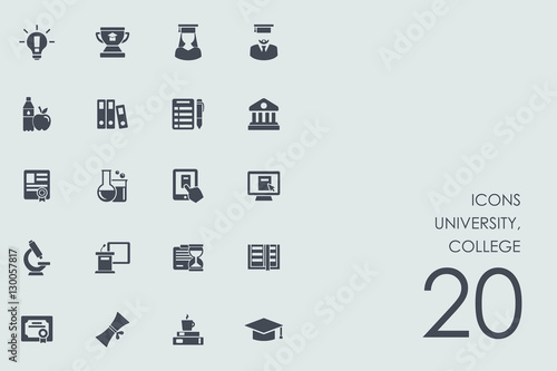 Set of university, college icons