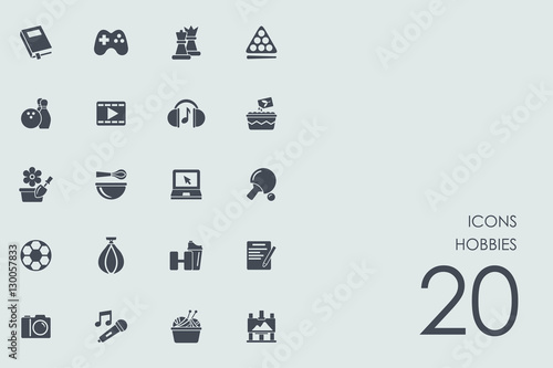 Set of hobbies icons