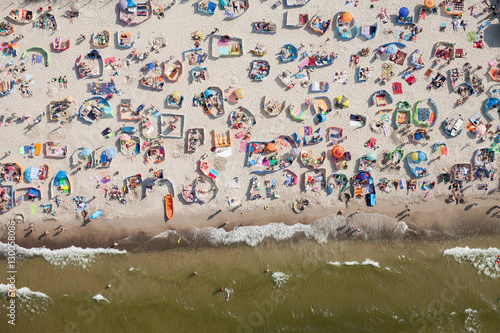 Fototapeta Naklejka Na Ścianę i Meble -  aerial view of sandy  beach on Baltic sea