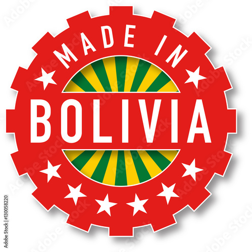 Made in Bolivia flag color stamp. Vector illustration