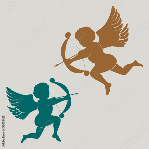 silhouette Cupid with bow