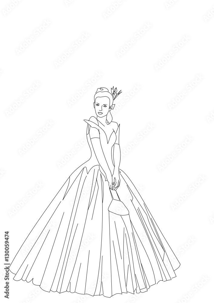 How to draw a top girl in a prom dress