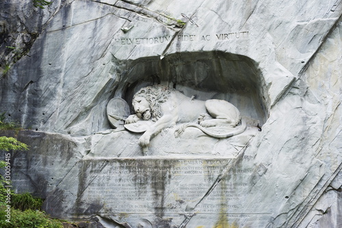 Lion Monument by Lucas Ahorn for Swiss soldiers who died in the French Revolution, Lucerne