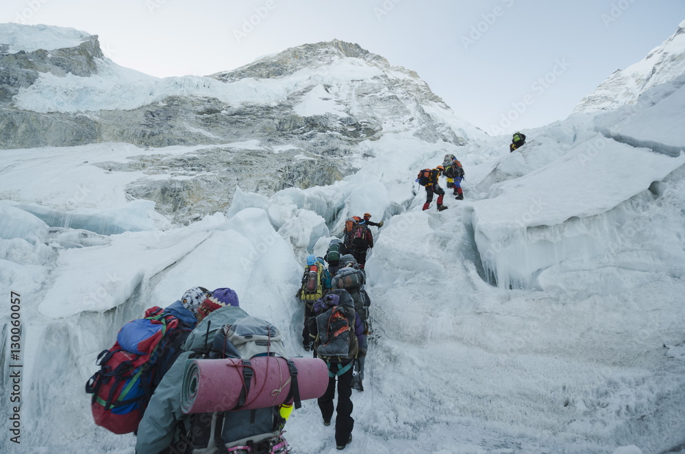 The Khumbu icefall on Mount Everest, Solu Khumbu Everest Region ...