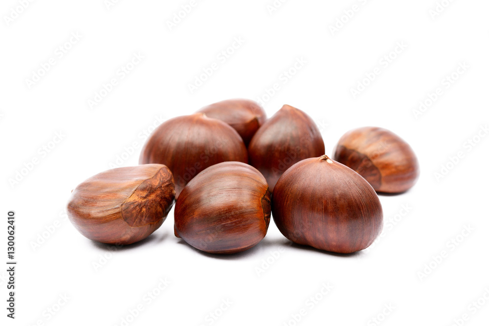 Chestnuts isolated on white background Chestnuts isolated on white background