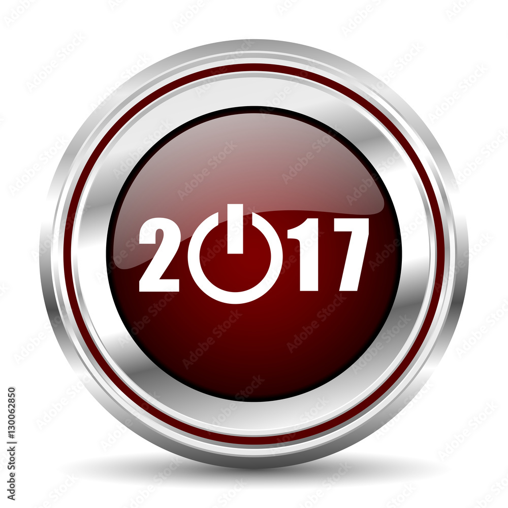 Start 2017 new year red vector icon. Start 2017 new year red vector icon.