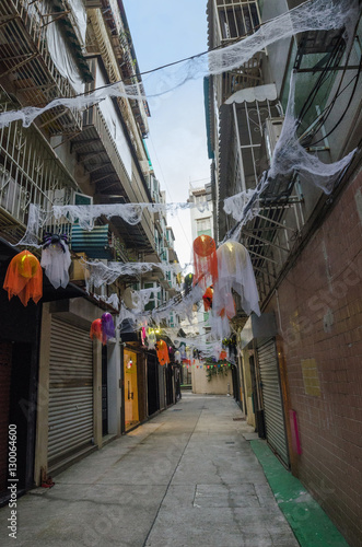 Small narrow street in Macau, China