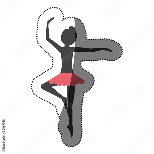 Girl practice ballet icon. Dancer sport person health and balance theme. Isolated design. Vector illustration