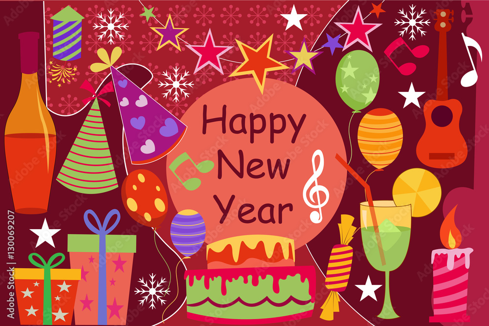 Happy New Year celebration background Adobe Stock