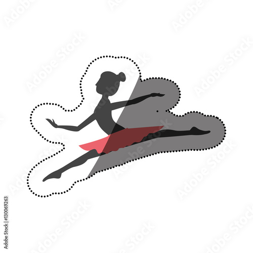 Girl practice ballet icon. Dancer sport person health and balance theme. Isolated design. Vector illustration