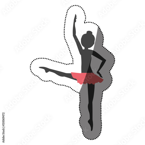 Girl practice ballet icon. Dancer sport person health and balance theme. Isolated design. Vector illustration