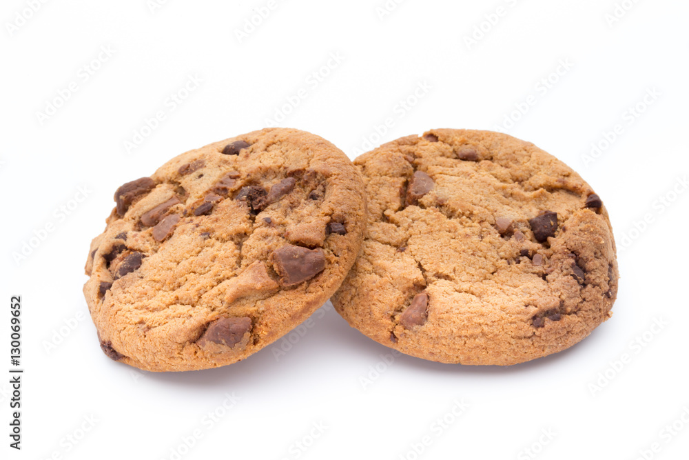 Chocolate chip cookies isolated on white background. Chocolate chip cookies isolated on white background.