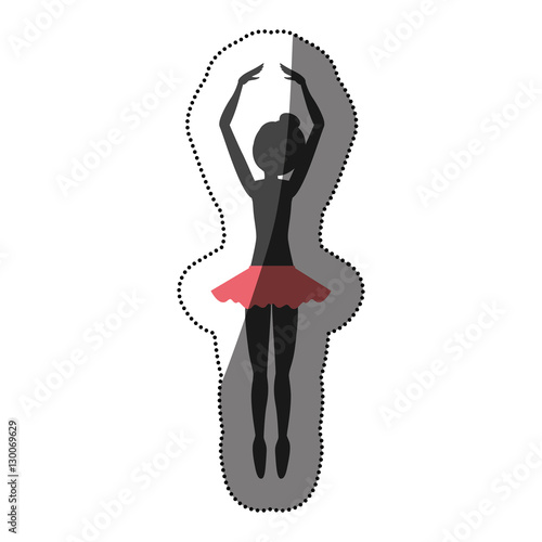 Girl practice ballet icon. Dancer sport person health and balance theme. Isolated design. Vector illustration