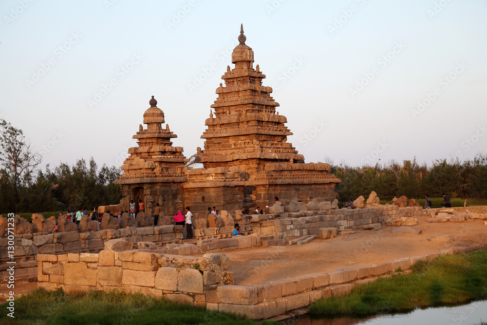 Ancient Shore temple of Mahabalipuram, Tamil Nadu, India