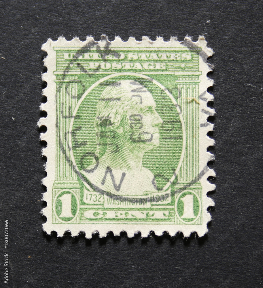 Fototapeta premium Vintage 1932 postage stamp with George Washington