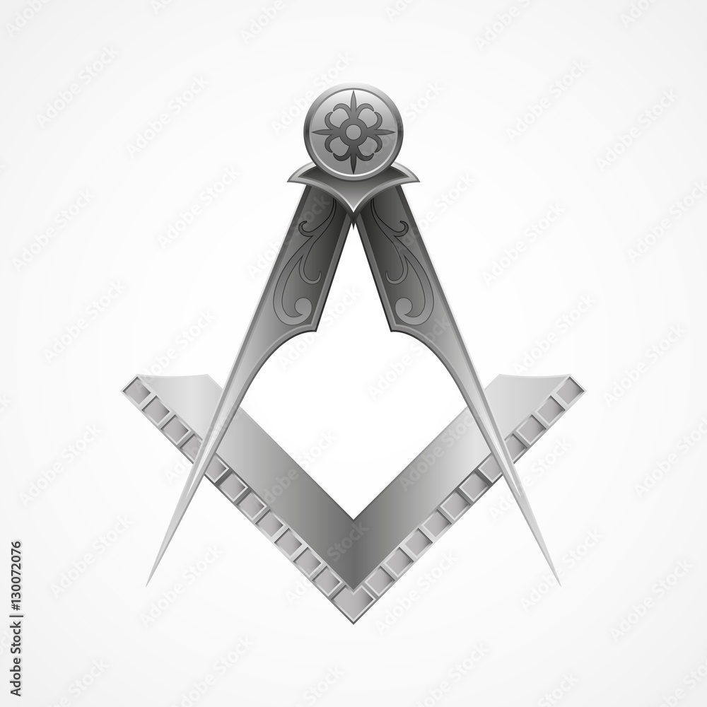 Square and compass, vector, isolated on white Stock Vector Adobe Stock