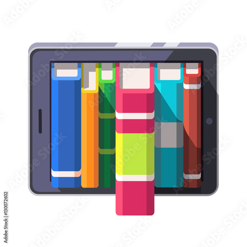 Book shelve on a tablet computer or e-reader