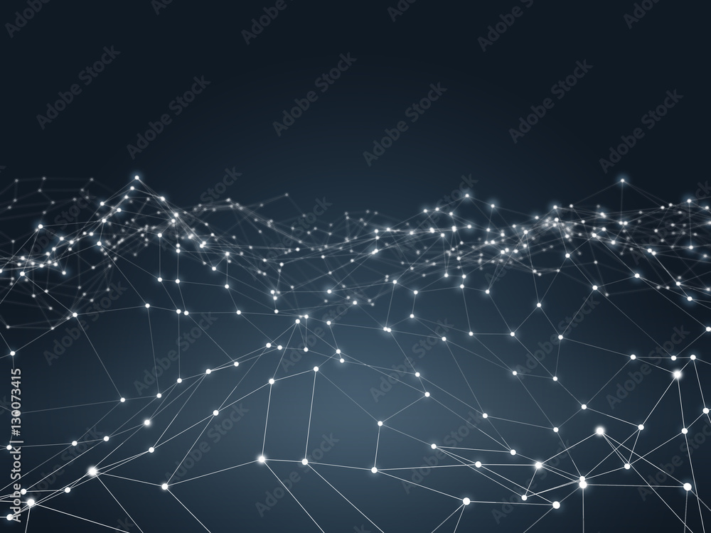 Obraz premium Futuristic polygonal shape. Abstract background. High technology concept. 3D illustration.