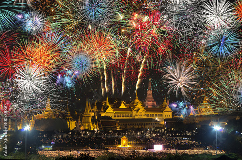 Grand Palace with fireworks.