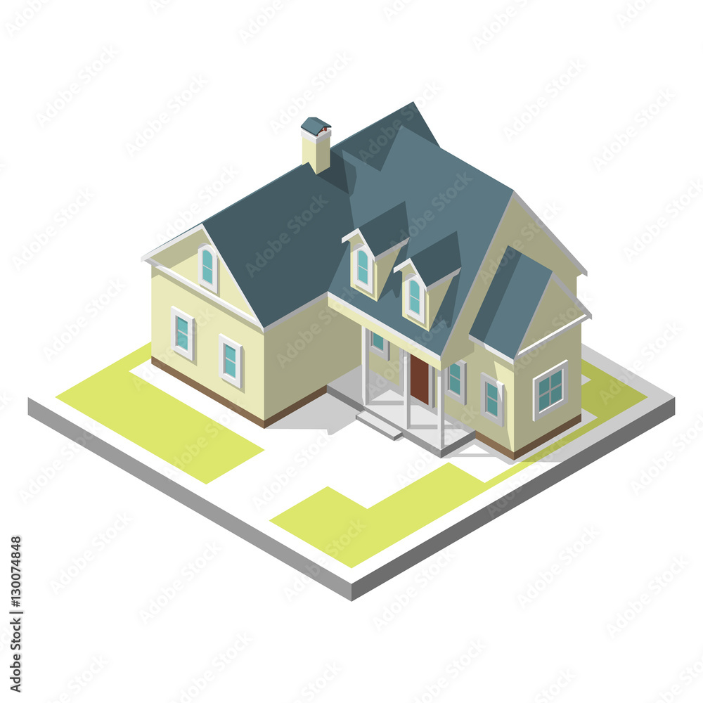 isometric image of a private house isometric image of a private house