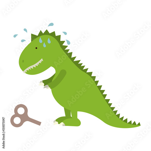 Toy dinosaur icon. Childhood play fun cartoon and game theme. Isolated design. Vector illustration