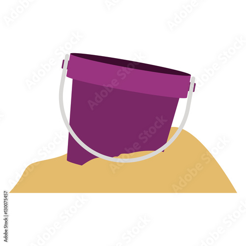 Toy sand bucket icon. Childhood play fun cartoon and game theme. Isolated design. Vector illustration