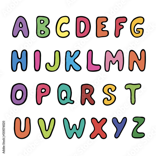 English color alphabet on a white background vector