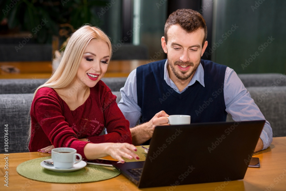 woman and man on business lunch woman and man on business lunch