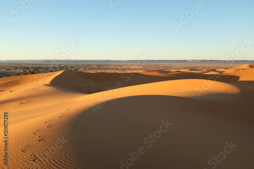 Dune Landscape with Footsteps in the Evening