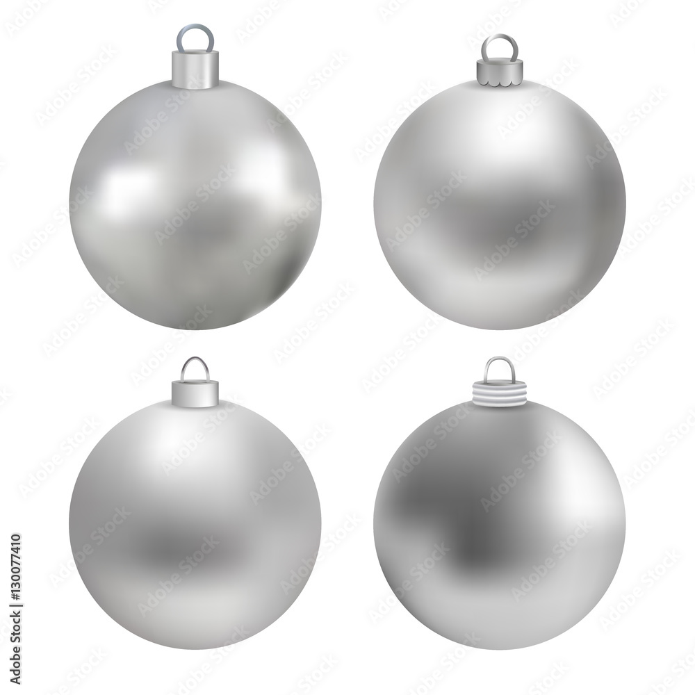 Set of silver christmas balls Set of silver christmas balls