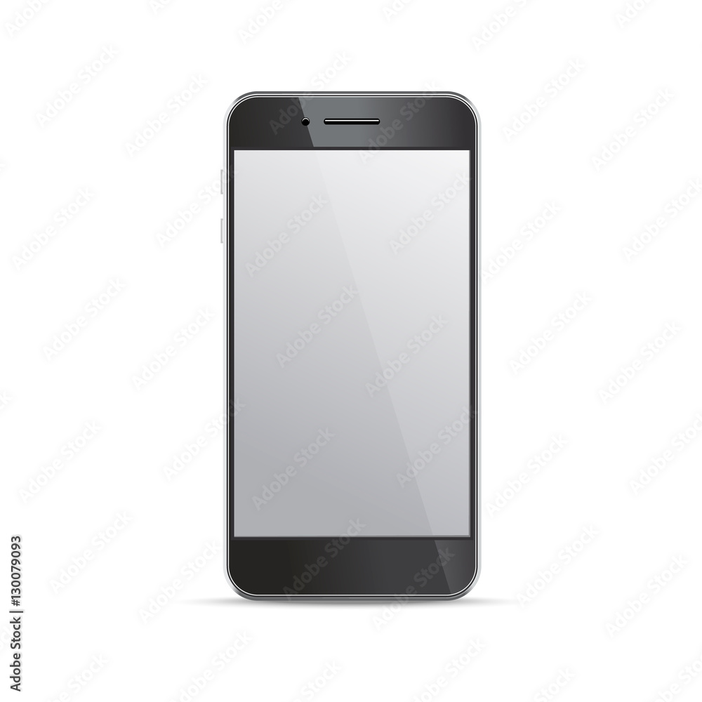 Empty screen smartphone template on white background. Design elements for infographic, websites, motion design. Vector illustration.