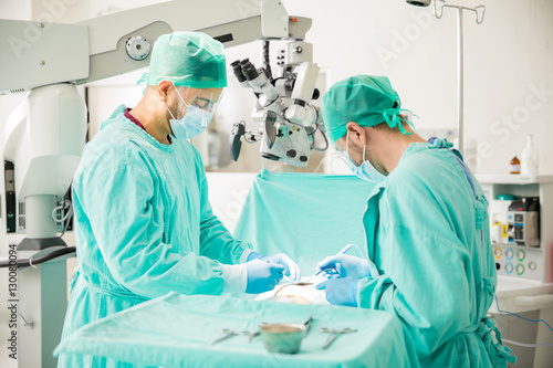 Two doctors during surgery at a hospital