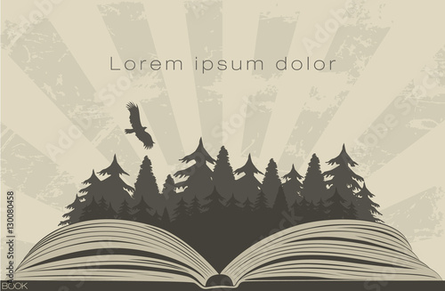 Dark forest in open book