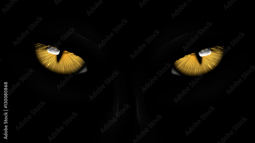 yellow eyes black Panther