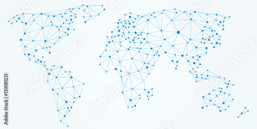 Polygonal world map