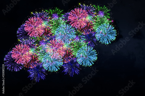 colorful firework on midnight blue sky