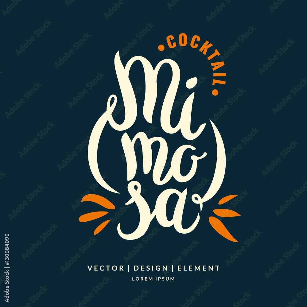 Fototapeta premium Modern hand drawn lettering label for cocktail.
