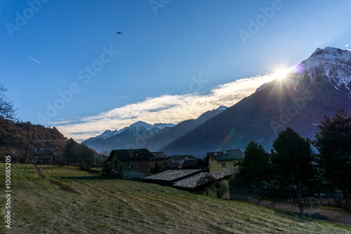 mountain landscape with snow and cloud