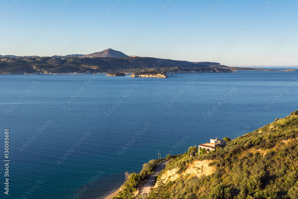 A view of beautiful bay with azure sea water. Crete Island. Greece.