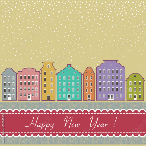 Vector winter city