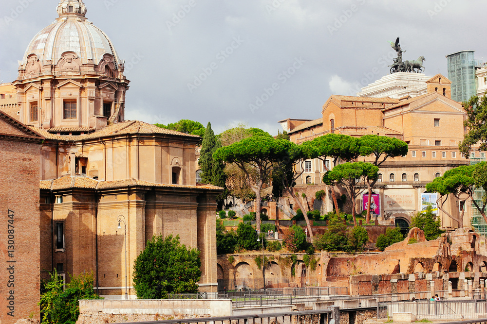 Rome, Italy. Ancient ruins of the Forum