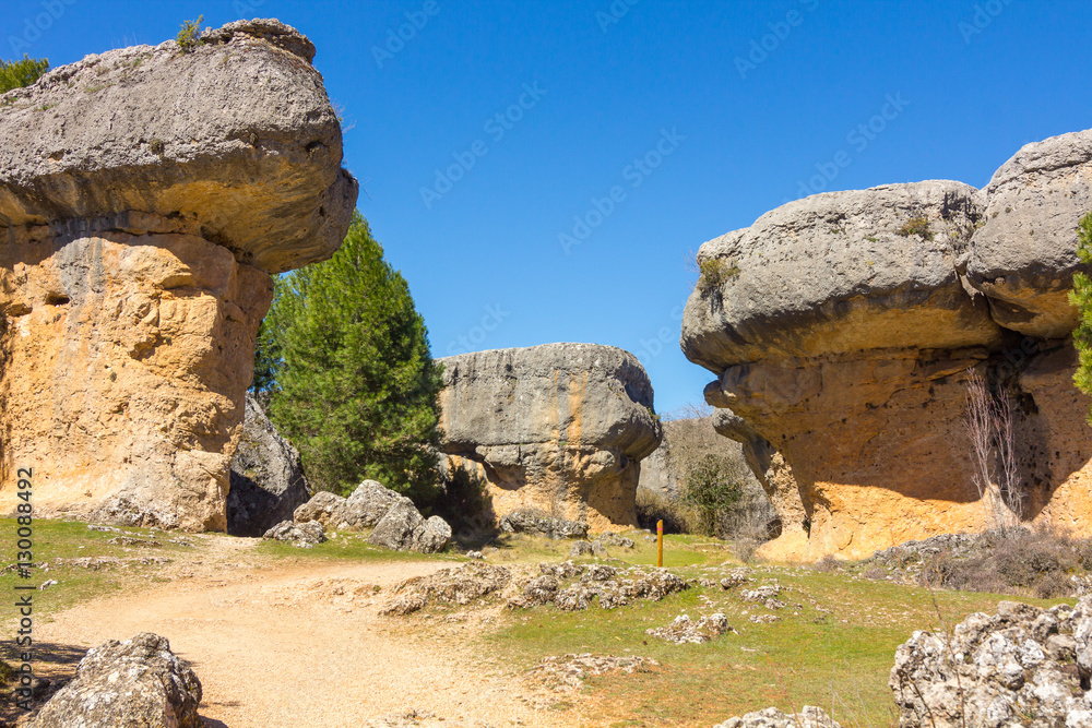 Rocks with capricious forms in the enchanted city of Cuenca, Spain