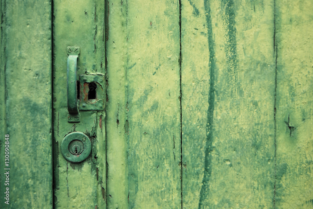 Vintage door with old lock