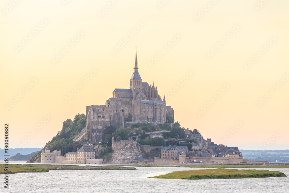 Mont Saint Michele at dusk France