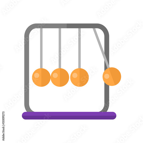 Newton's Cradle Vector Illustration in Flat Design