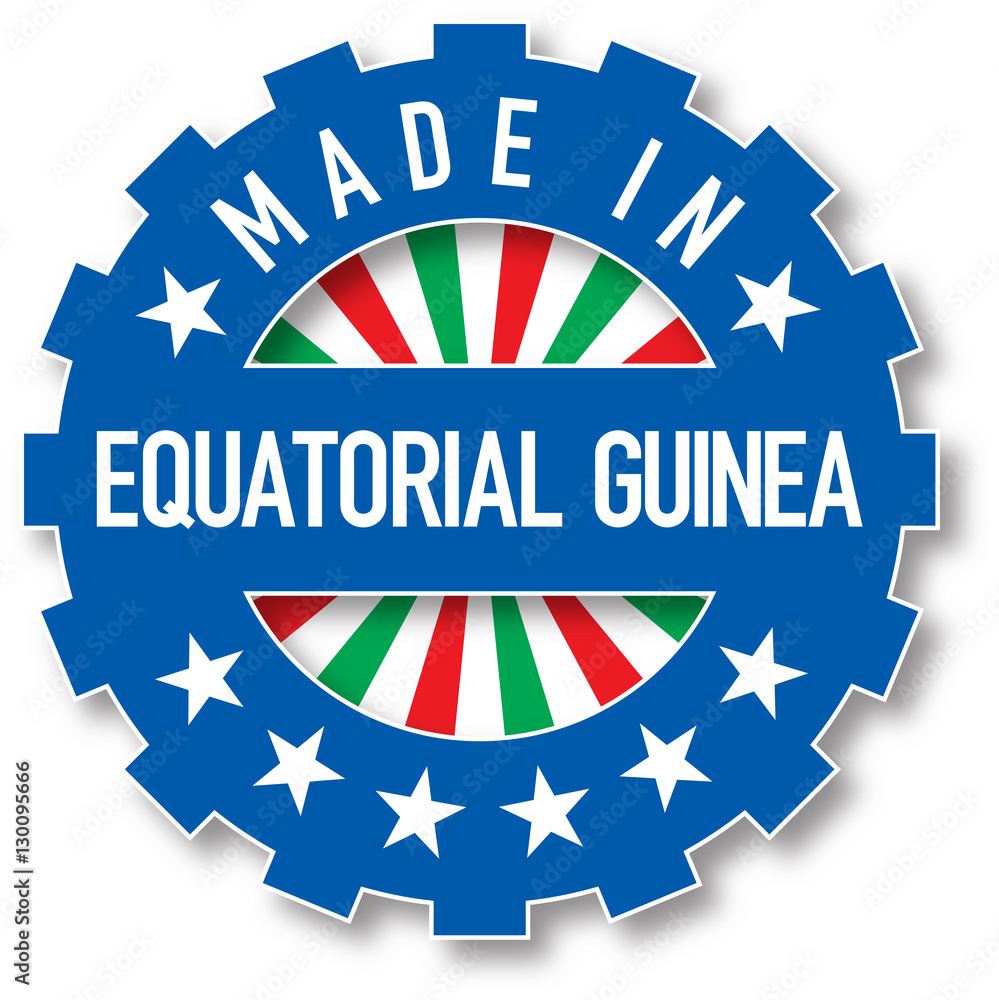 Made in Equatorial Guinea flag color stamp. Vector illustration