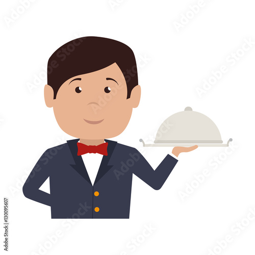 waiter hotel service isolated icon vector illustration design