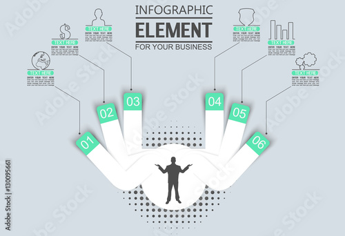 ELEMENT FOR INFOGRAPHIC  TEMPLATE GEOMETRIC FIGURE CIRCLE THIRD EDITION GREEN
