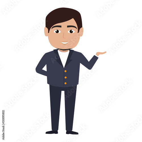 waiter hotel service isolated icon vector illustration design